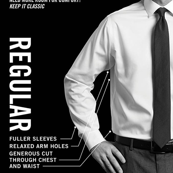 Van Husen Mens 15.5 32/33 Dress Shirt - Picture 3 of 3